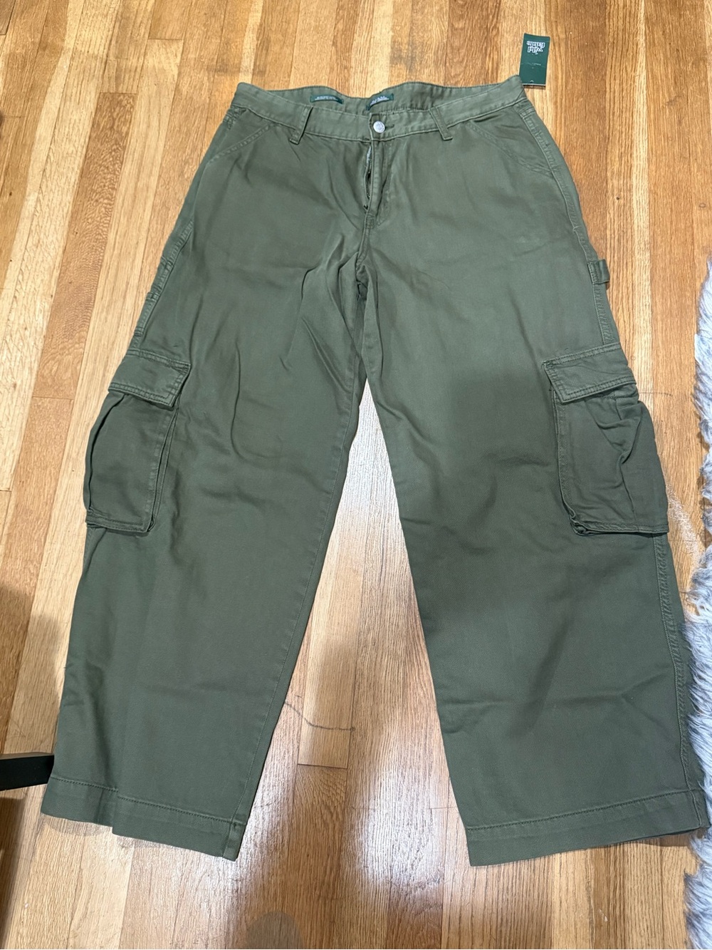 wild fable Olive Green Wide Leg Cargo Jumpsuit-Style Pants